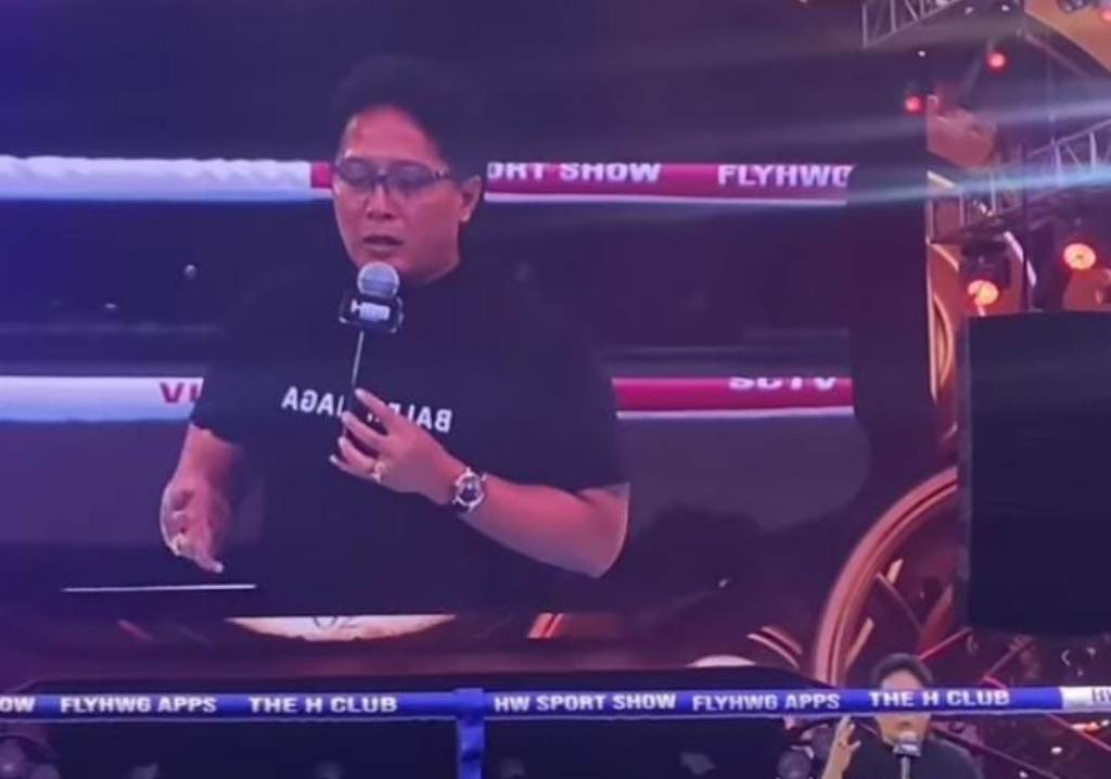 TANTANG: Bupati Badung Nyoman Giri Prasta beri sambutan dalam Holywings Sport Show. Dia &ldquo;tantang&rdquo; Hotman Paris di atas ring.
