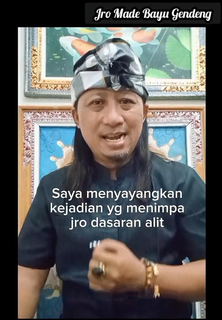 PESAN: Lantaran ikut prihatin, Jro Bayu Gendeng memberi pesan kepada Jero Dasaran Alit atas dugaan kasus pelecehan yang menimpanya.