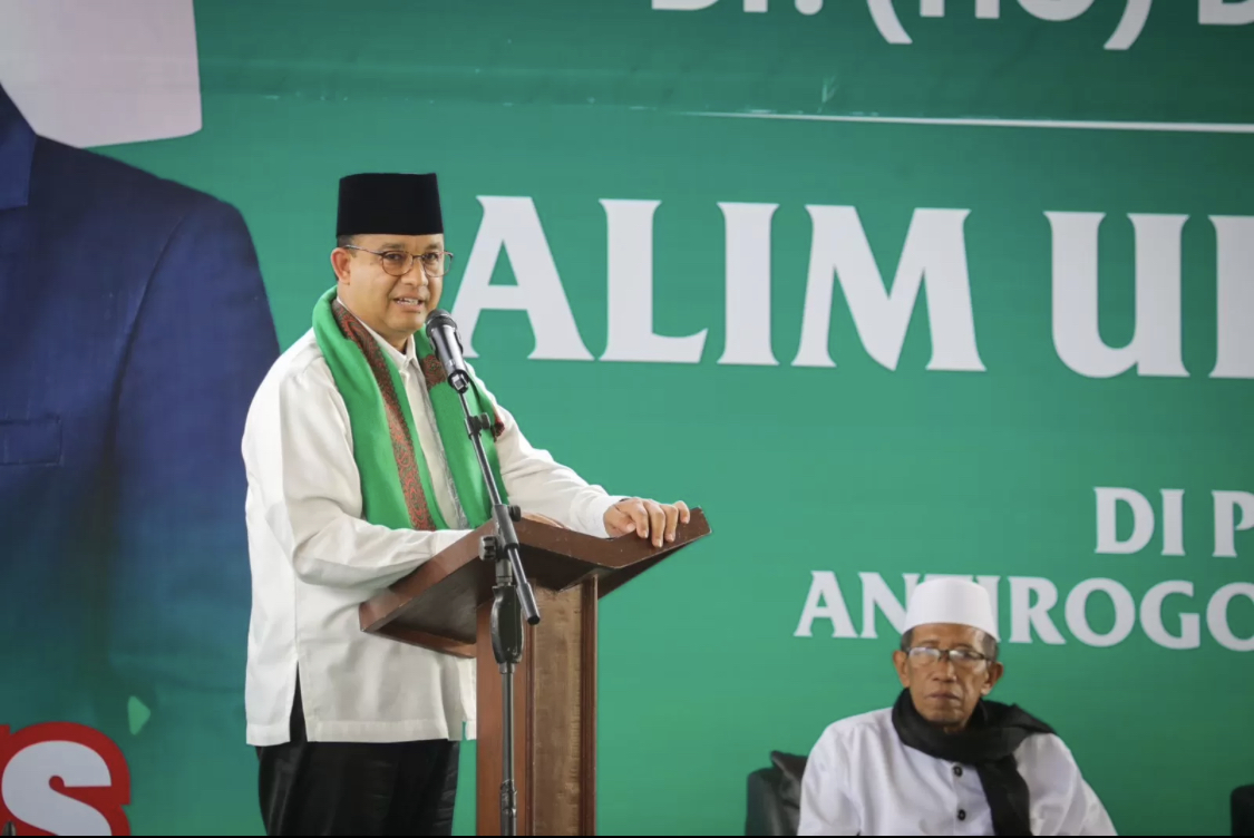 Anies Baswedan menyatakan jadi pasangan dwi tunggal dengan Cak Imin dan memiliki keturunan ulama.