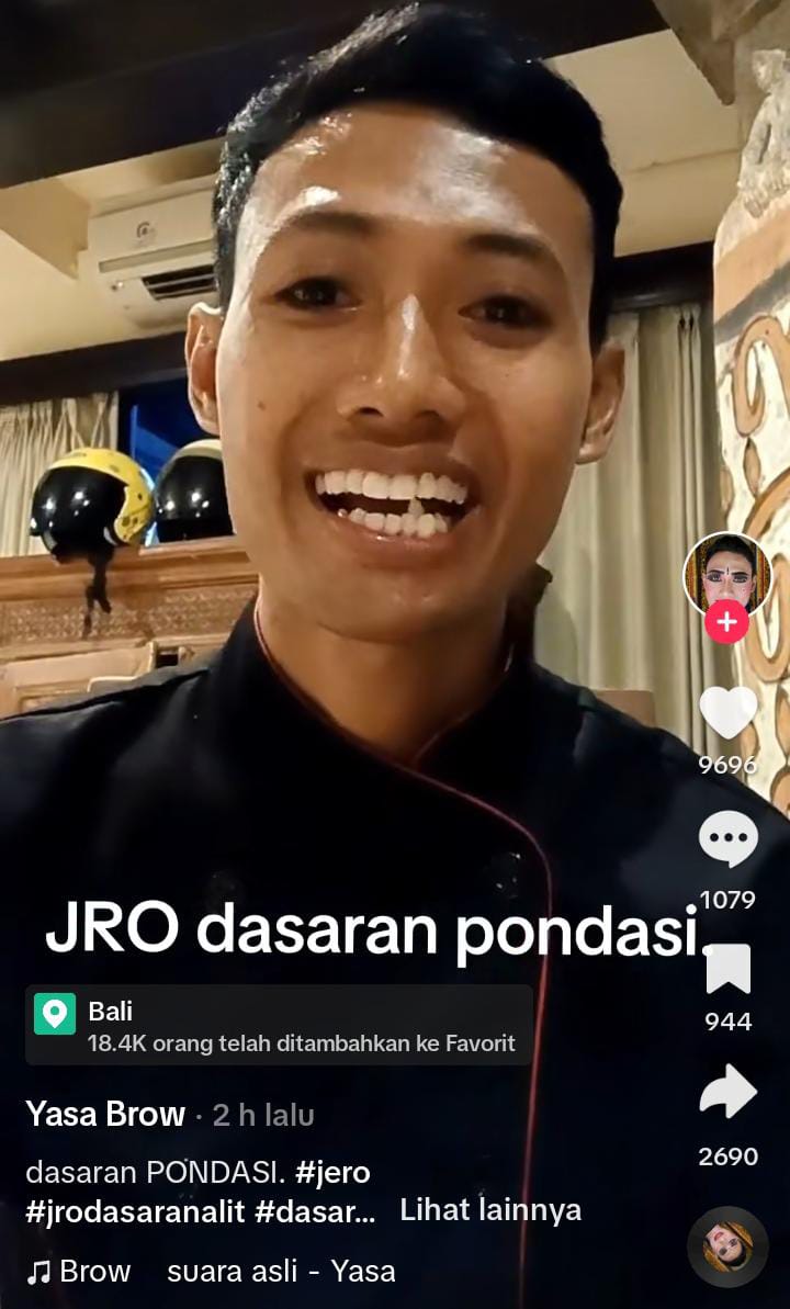 LAGU: Akun Tiktok dengan nama @yasabrow mengunggah sebuah video dirinya sedang menyanyi lagu Jero Dasaran Pondasi yang liriknya diduga menyindir kasus yang lagi viral.