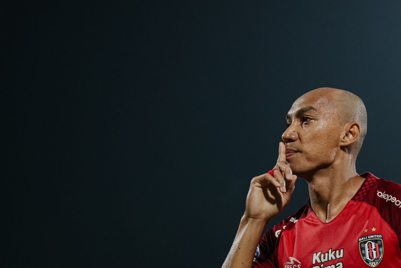 Selebrasi full back Bali United Novri Setiawan usai mencetak gol ke gawang Persikabo 1973 di pekan ke-14 BRI Liga 1 Indonesia, Jumat 29 September 2023.