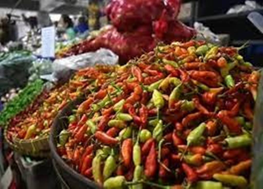 CABAI: Seperti rasanya yang pedas, harga cabai rawit merah juga bikin pedas kantong karena hari ini harga bahan dapur tersebut naik.
