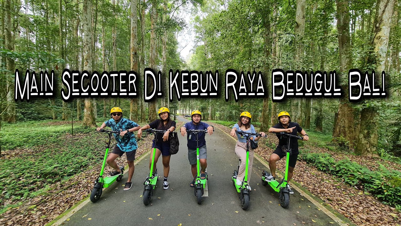 Naik skuter listrik di kebun raya Bedugul Bali