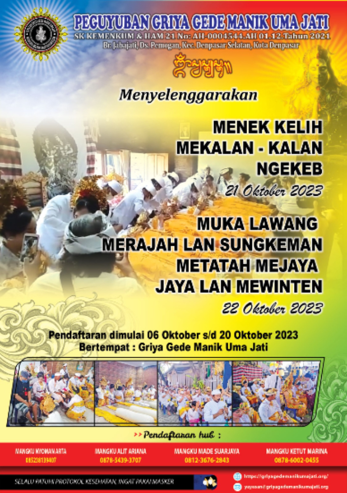 Kegiatan Manusa Yadnya massal yang digelar Paguyuban Griya Gede Manik Uma Jati
