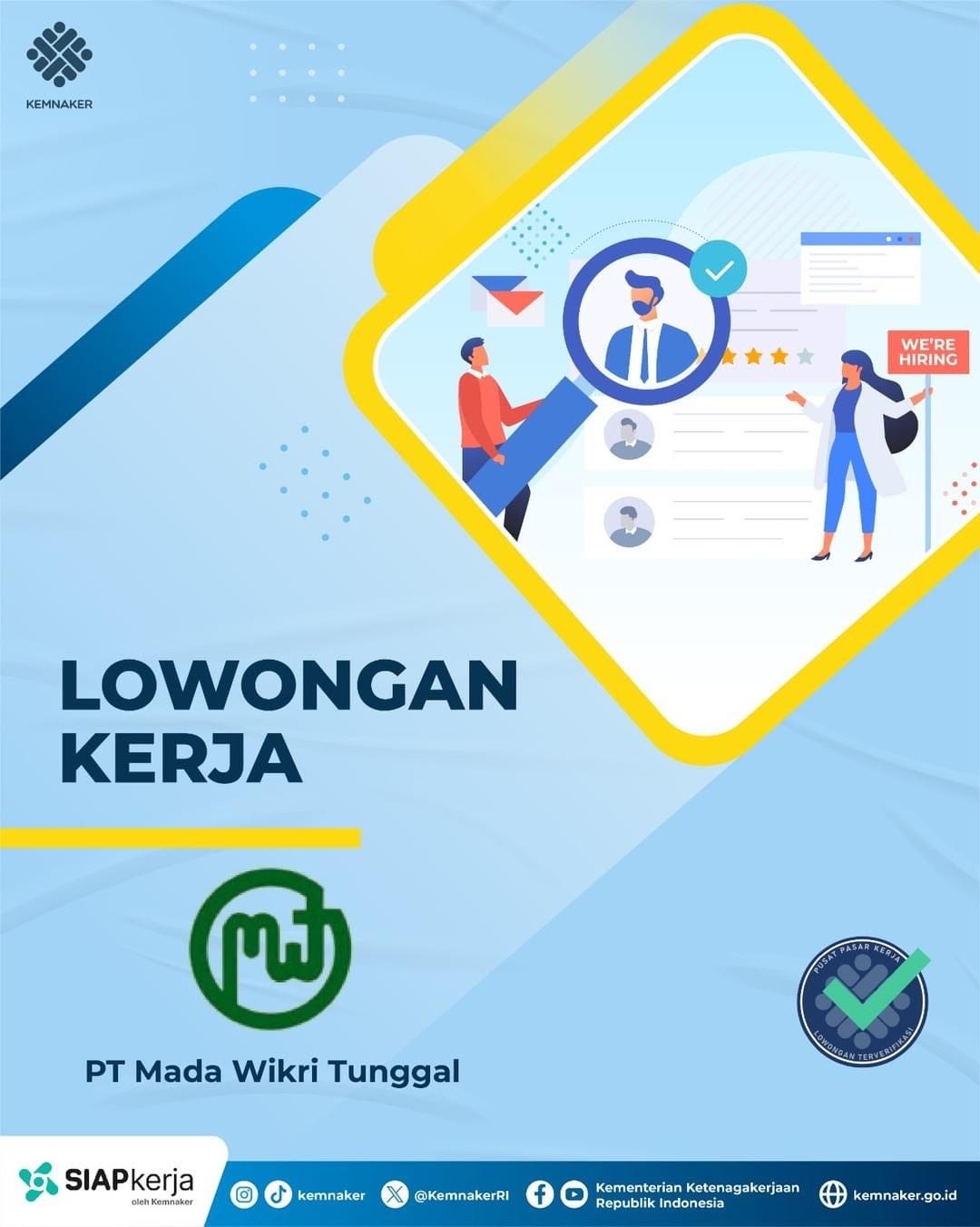LOKER: PT Mada Wikri Tunggal berada di garis depan dalam pembuatan cetakan, komponen logam, dan komponen plastik.