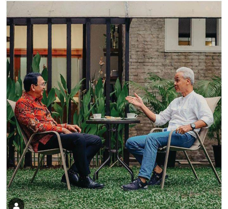 Ganjar Pranowo dan Ahok ngopi bareng
