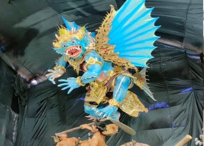 LOMBA: Ogoh-ogoh Kala Duskarana karya ST Dharma Pertiwi di Banjar Kauh, Desa Adat Pecatu, Kuta Selatan, yang memenangkan lomba di tahun 2023.