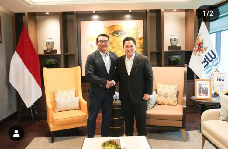 Pertemuan Erick Thohir dan Ridwan Kamil