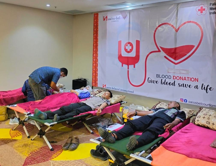 Kegiatan donor darah Swiss-Belcourt Lombok