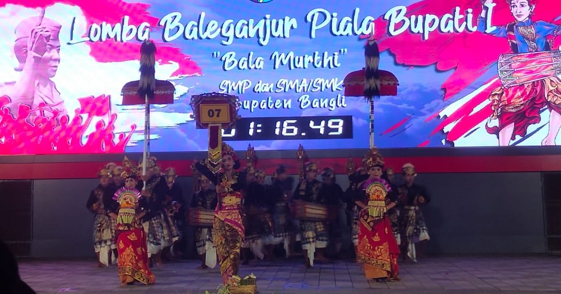 KNPI Bangli menggelar lomba baleganjur serangkaian Hari Pahlawan di Alun-Alun Bangli Sabtu, 11 November 2023.