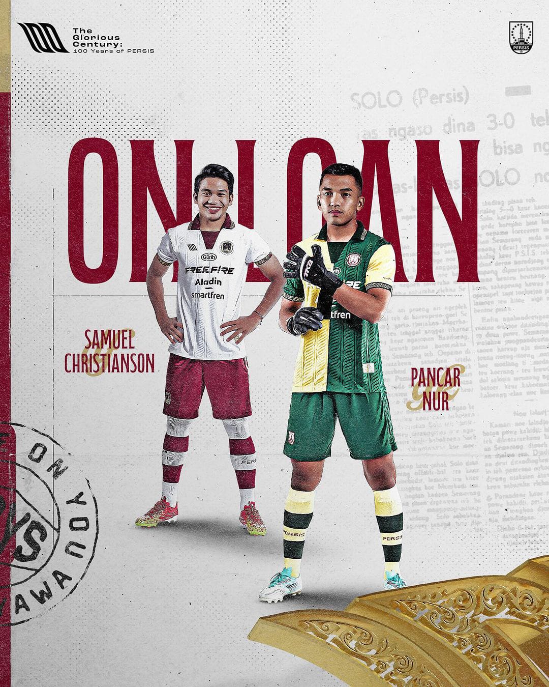 Dua pemain Persis Solo, Pancar Nur Widiastono dan Samuel Christianson Simanjuntak dipinjamkan ke klub Liga 2, PSIM Yogyakarta.