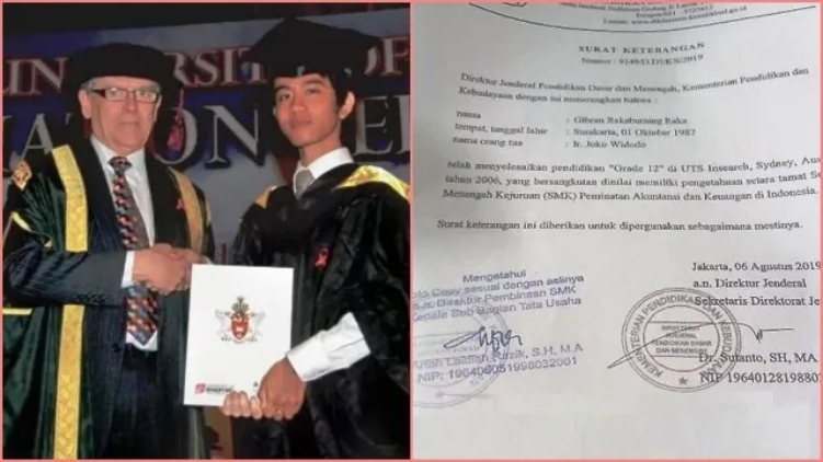 Foto wisuda wisuda Gibran Rakabuming Raka