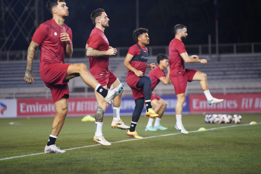 Punggawa timnas Indonesia saat melakukan persiapan jelang melawan Filipina di Grup F Kualifikasi Piala Dunia 2026.