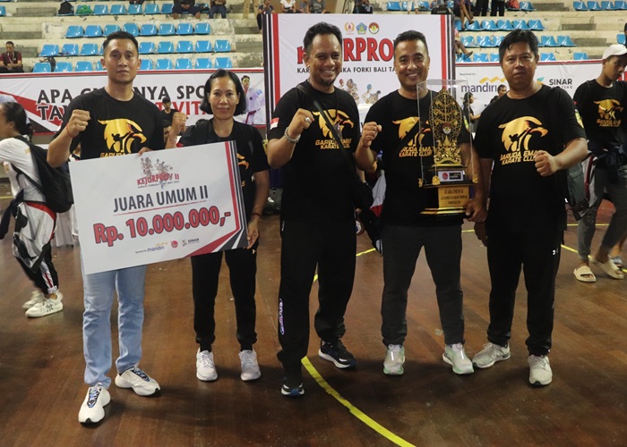 PRESTASI : Karateka Tim Garuda Emas sukses meraih peringkat kedua pada Kejuaraan Provinsi (Kejurprov) 2 Karate Terbuka FORKI Bali tahun 2023.