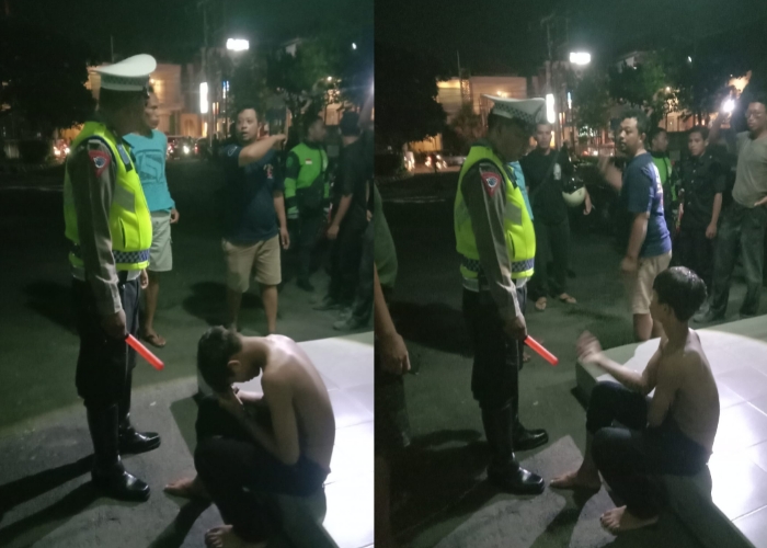 TERBAKAR: MSO alami luka bakar dan motornya ludes akibat ulahnya sendiri menyalakan korek api di SPBU.