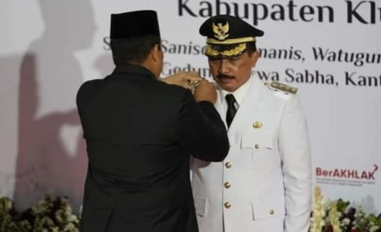 I Nyoman Jendrika dilantik menjadi Pj Bupati Klungkung di Gedung Wiswa Sabha Utama, Kantor Gubernur Bali, Sabtu, 16 Desember 2023.