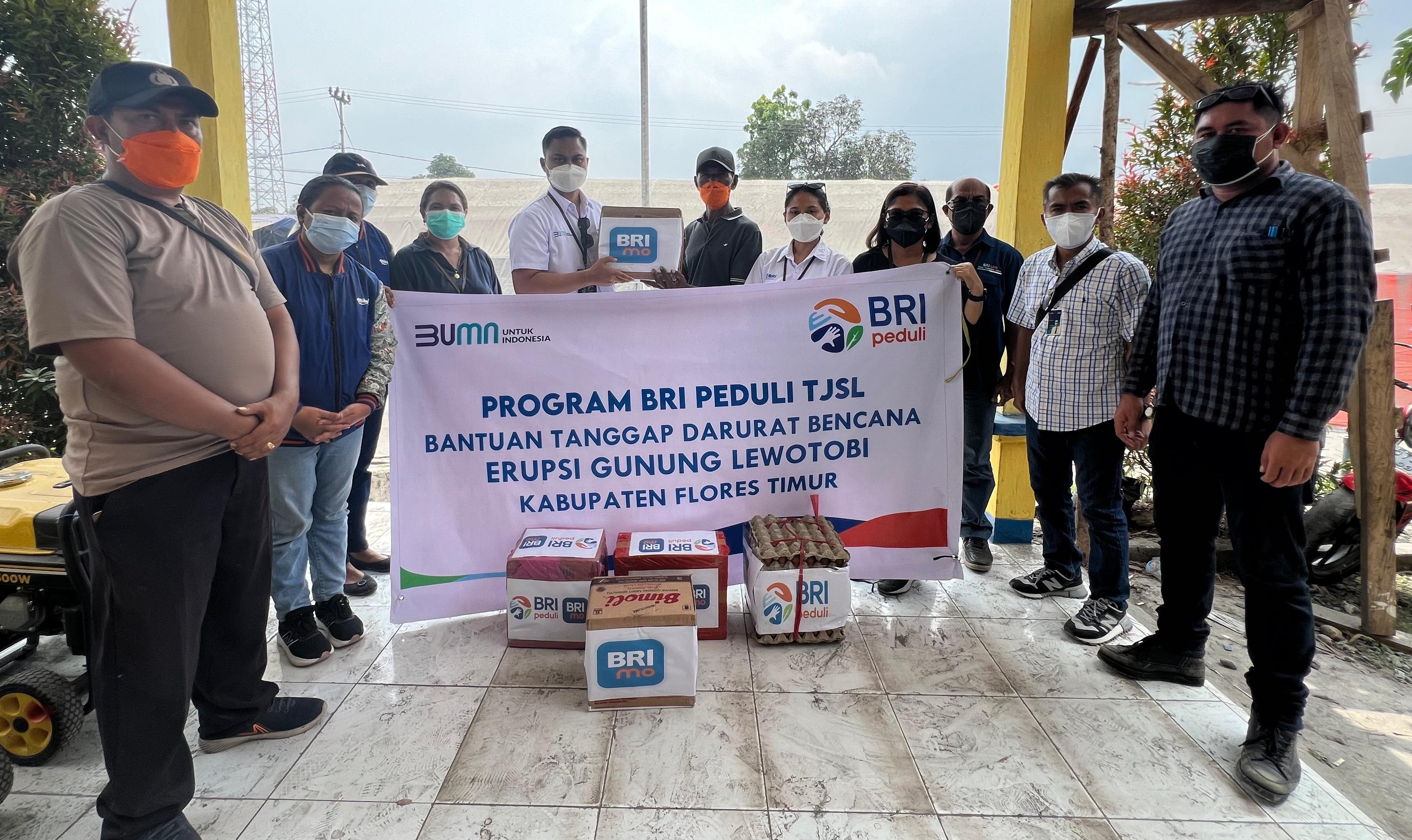 BRI distribusikan bantuan bagi korban terdampak erupsi Gunung Lewotobi Laki-laki.
