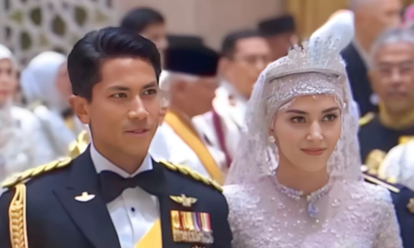 Pernikahan Pangeran Brunei Abdul Mateen dengan Anisha Rosnah Adam. (Sumber Foto: X/@arfdy12)