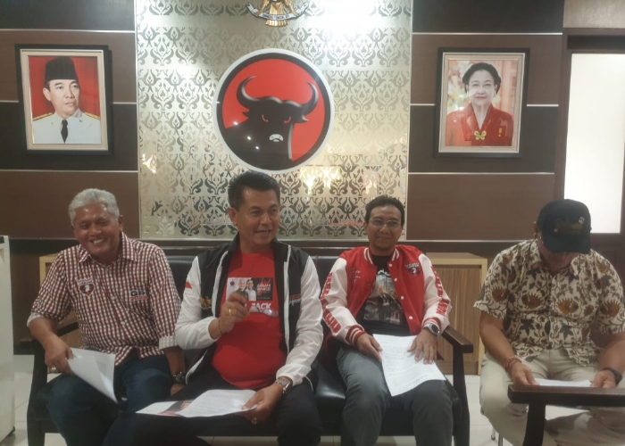GUNCANG RENON: Presscon Pesta Rakyat Ganjar-Mahfud Bali di Kantor PDI Perjuangan, Jumat (19/1).