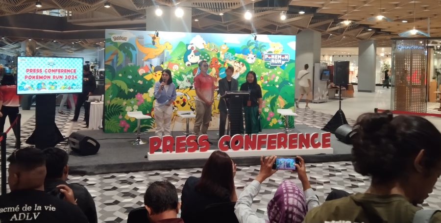 Konferensi pers event Pokemon Run yang diselenggarakan di Mall Living World, Denpasar, Bali, Kamis, 18 Januari 2024.