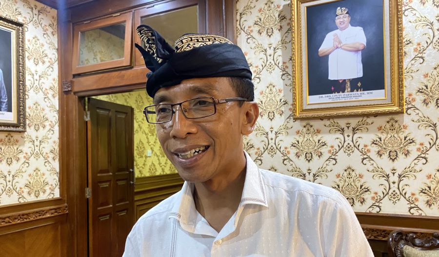 Kepala Dinas Kebudayaan Badung I Gde Eka Sudarwitha memberikan keterangan soal lomba ogoh-ogoh, Selasa, 23 Januari 2024.
