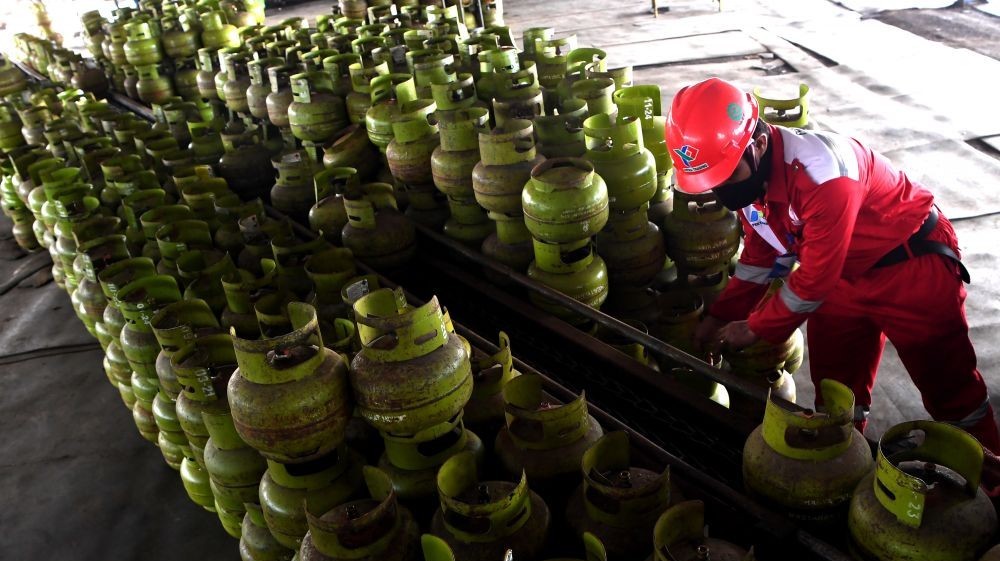 Ilustrasi gas elipiji 3 kg atau gas melon