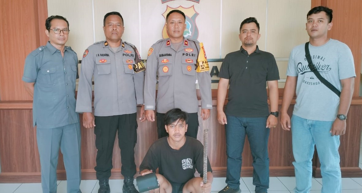 Pelaku pencurian scanner injeksi di Kota Tabanan, Bali Gede Adi Merta Negara diamankan ileh Tim Opsnal Polsek Tabanan.