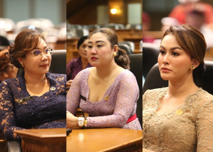 Ni Luh Putu Gede Rara Hita Sukma Dewi (kiri) Yayuk Agustin Lessy (tengah) Putu Yunita Oktarini (kanan).