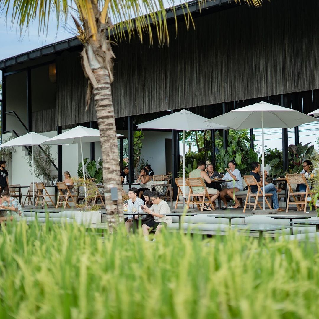 UMANE CAF&Eacute;: Umane Caf&eacute; lagi hits di Bali karena banyak dikunjungi wisatawan asing dan domestik Tempat kuliner ini menyajikan view sawah.
