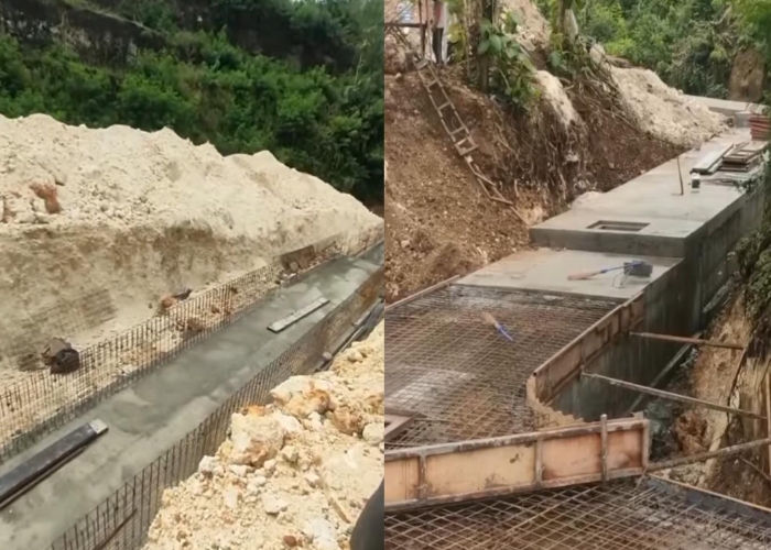 DISTOP : Pembetonan sungai di sebuah proyek di Ungasan, Kuta Selatan.