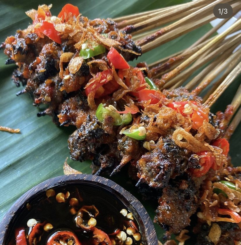 Sate kakul, salah satu kuliner di Ubud, Kabupaten Gianyar, Bali.