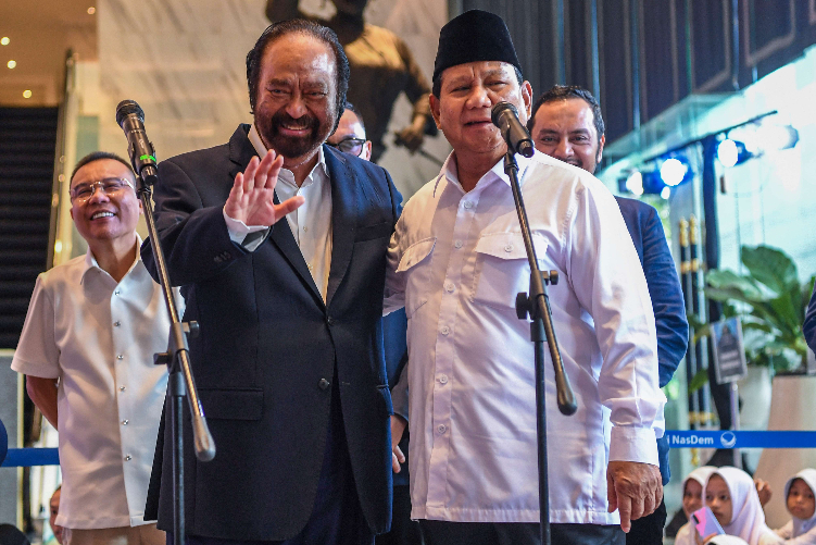 Pertemuan Prabowo dan Surya Paloh di NasDem Tower