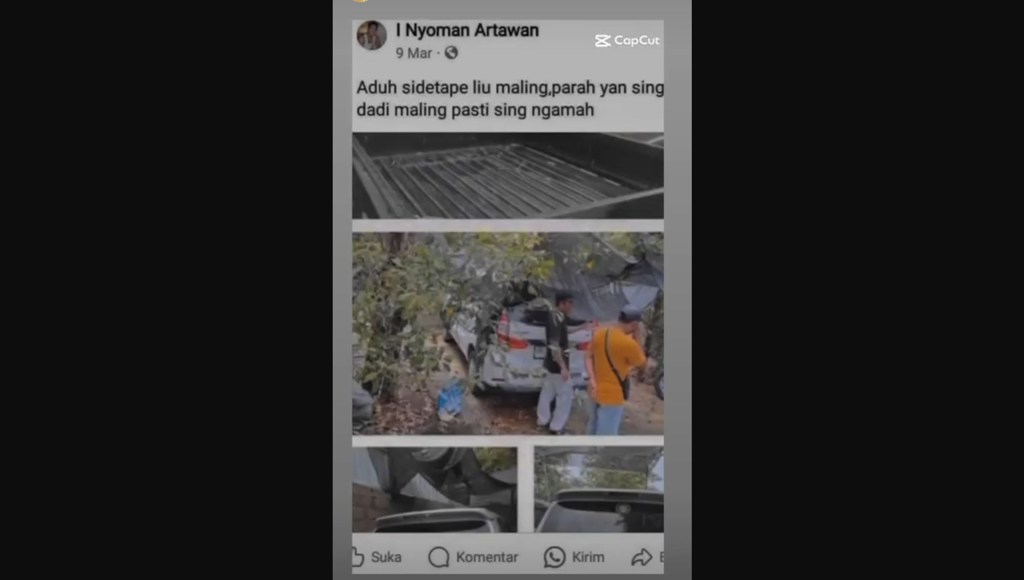 Postingan yang memicu kemaran warga Sidetapa, Buleleng, Bali.