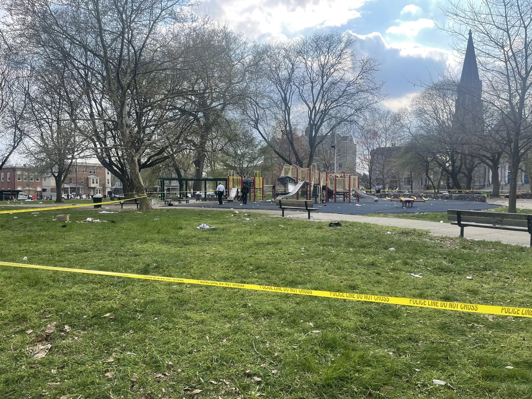 Lokasi kejadian terjadinya penembakan massal di Philadelphia ketika perayaan Idul Fitri. (akun X @PhillyCrimeUpd)