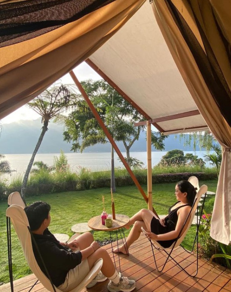 MENGINAP: D Khaylas yang terletak di Kintamani Bali merupakan tempat menginap berhawa sejuk dengan pemandangan Gunung dan Danau Batur.