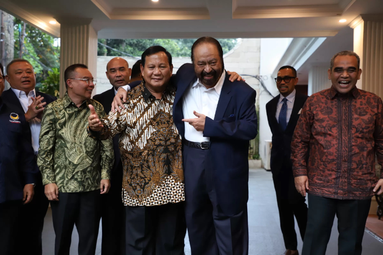 Ketua Umum Partai Nasdem Surya Paloh bertemu dengan Prabowo Subianto