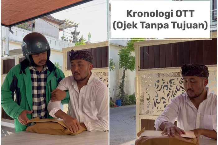 Akun Gede Sujana membuat parodi tentang  OTT  yang sedang viral di Bali