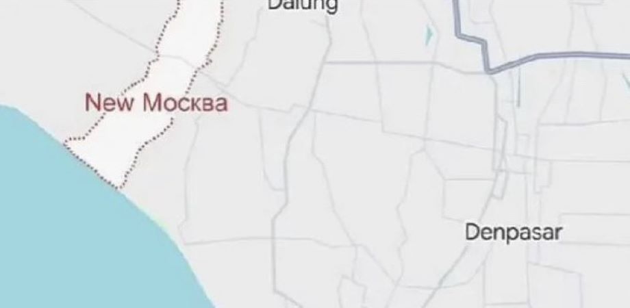 Kemunculan peta New Moscow di wilayah Canggu, Kabupaten Badung, Bali.