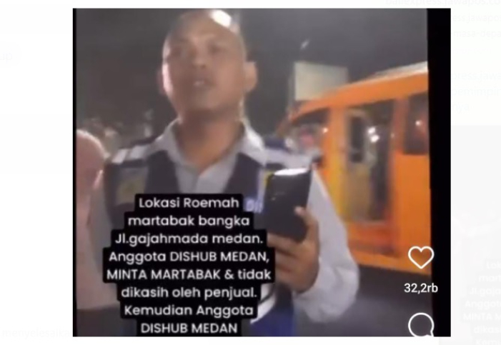 Viral petugas Dishub Medan diduga larang pedagang berjualan lantaran tidak diberi martabak gratis