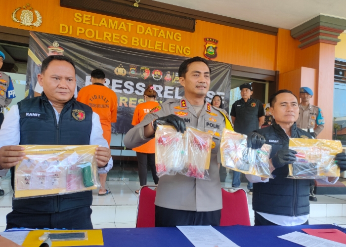 DIBEKUK : Rilis kasus narkotika di Polres Buleleng.