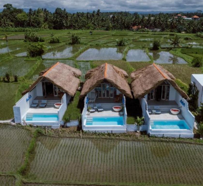 CANGGIH: Tak kalah unik dengan glamping di Kintamani Bali, villa di Ubud ini dilengkapi peralatan canggih, cocok untuk honeymoon.