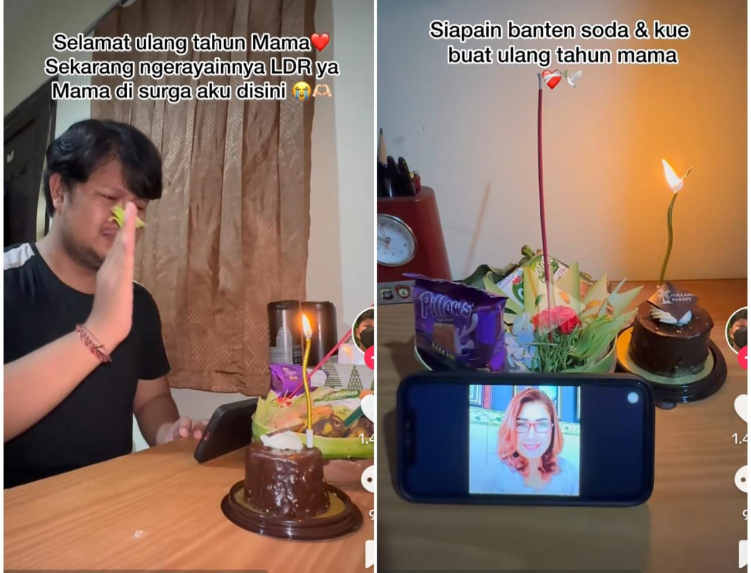 Seorang pemuda rayakan ulang tahun mamanya yang telah meninggal