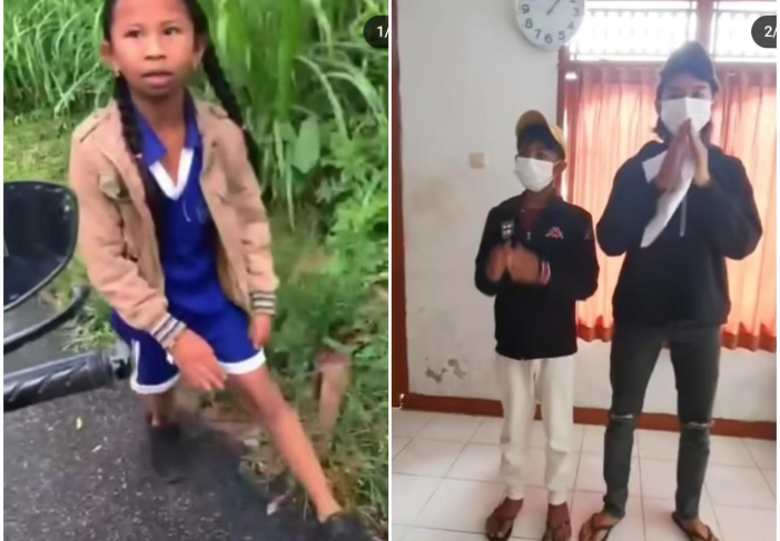 Pelaku pembuat konten dengan menakuti anak kecil akhirnya minta maaf