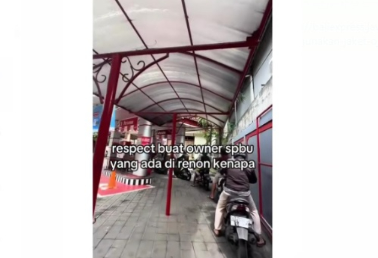 Seorang warganet mengaku respect dengan owner SPBU di Renon Bali yang pasang atap agar pengendara tak kepanasan
