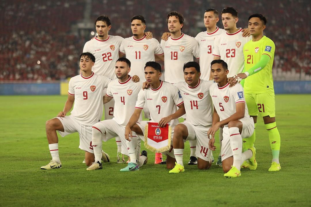 Skuad Timnas Indonesia saat menghadapi Filipina pada laga penentu kualifikasi Piala Dunia 2026 zona Asia.