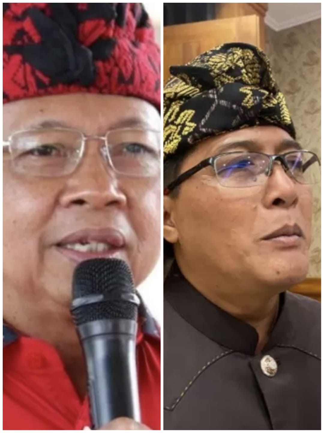 Mantan Gubernur Bali Wayan Koster (kiri) dan Nyoman Giri Prasta (Kanan) yang namanya santer disebut sebagai kandidat Gubernur Bali pada Pilkada November 2024 mendatang
