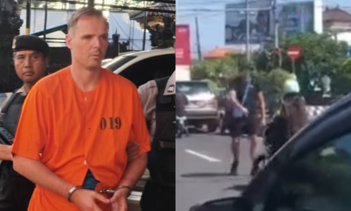 Bule asal Jerman bernama Henry Bruno Torper, 37, akhirnya ditangkap polisi. Dia memukul wanita pengendara motor di Jalan Imam Bonjol, Kuta.