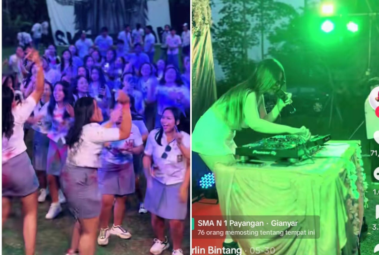 Salah satu SMA di Bali merayakan pesta kelulusan dengan mengundang DJ Berlin Bintang
