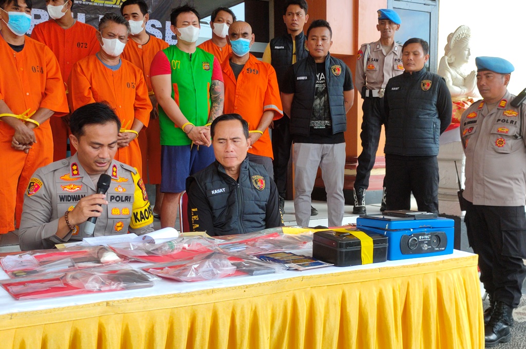 Rilis Operasi Antik Polres Buleleng dengan tersangka kasus peredaran narkoba