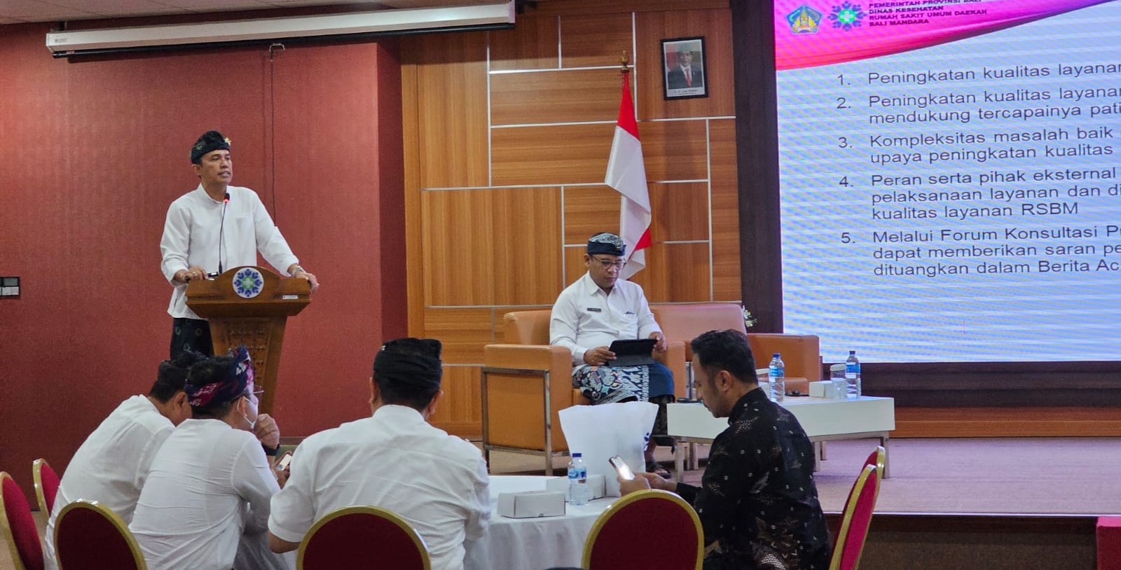 Forum Konsultasi Publik (FKP) di Rumah Sakit Bali Mandara, Kamis, 20 Juni 2024.